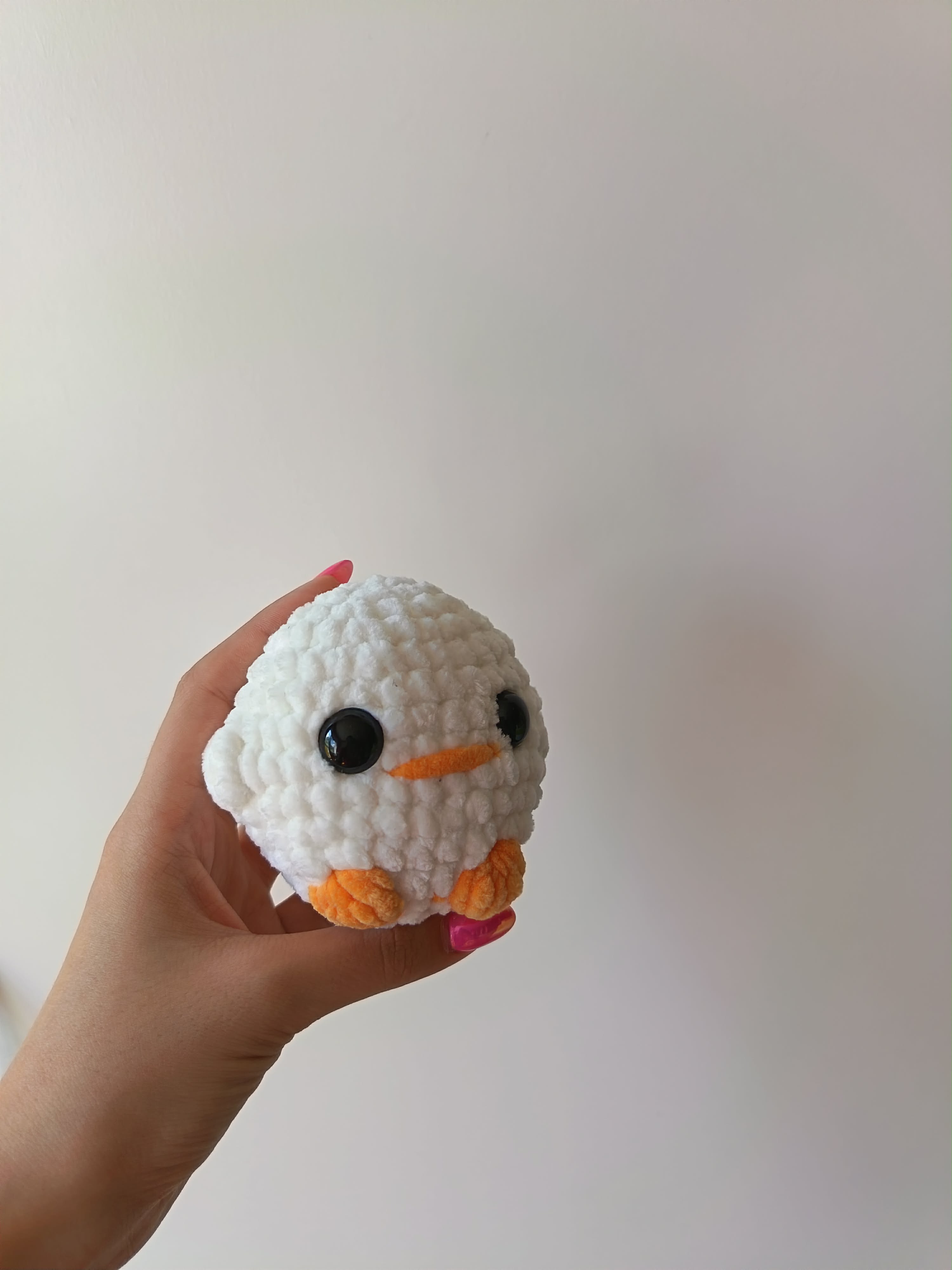 Kézzel készült horgolt fehér liba plüss - Miramigurumi